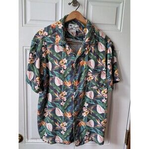 Trunks Surf & Swim Co Shirt Large Hawaiian Button Down Men's Shirt Palm Trees